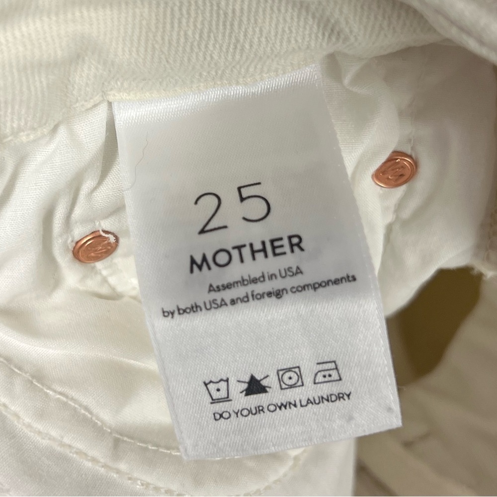 Mother Mid Waisted Looker Whipping the Cream Denim Size 25 - Picture 8 of 9